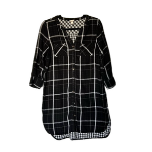 Merona Women's Oversized Asymmetrical Flannel Shirt, Small